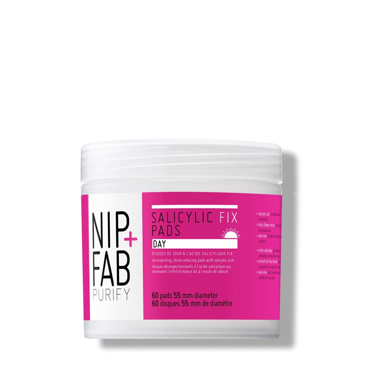 NIP + FAB Purify Teen Skin Fix Cleansing Pads Wipes Salicylic Acid Day - Image 1